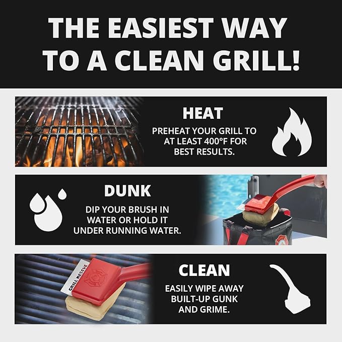 Grill Rescue BBQ Replaceable Cleaning Head, Bristle Free - Durable and Unique Grill Tools for Cast