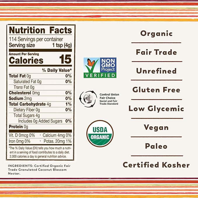 Big Tree Farms Organic Brown Coconut Sugar - Coconut Palm Sugar, Unrefined, Fine Crystals, Cane