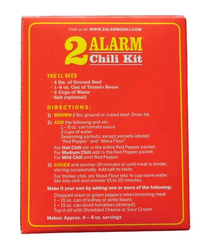 Wick Fowler's Texas Style 2 Alarm Chili Kit (4 Boxes - 3.3 oz each)