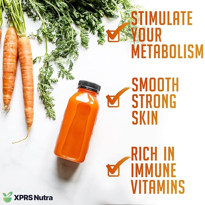 XPRS Nutra 100% Natural Carrot Juice Powder - Pure Carrot Powder from The USA - Ideal for Juice and