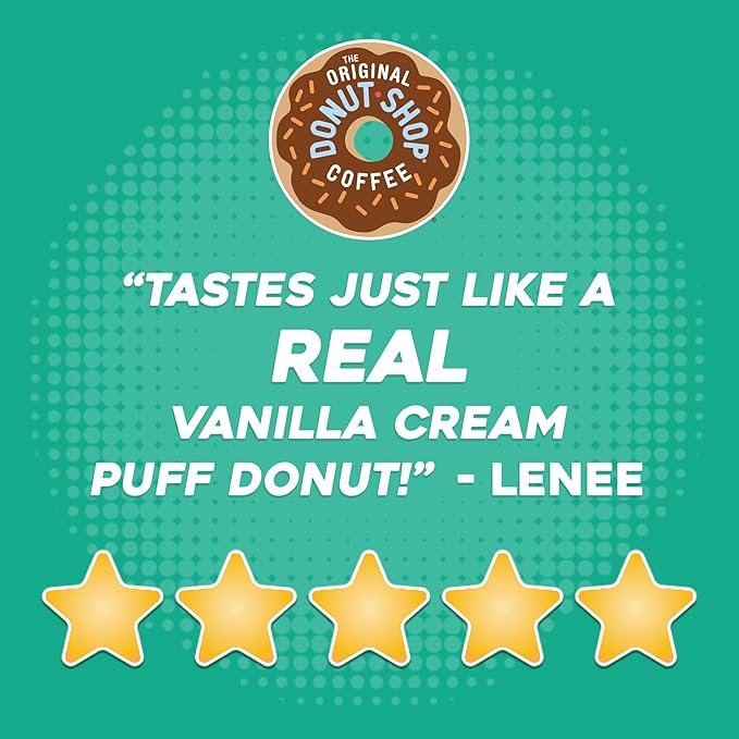 The Original Donut Shop Vanilla Cream Puff Coffee, Keurig Single Serve K-Cup Pods, Medium Roast