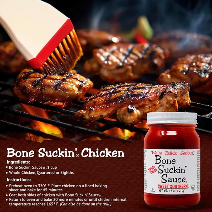 Bone Suckin' Sauce Sweet Southern BBQ Sauce, Gluten-Free, Non-GMO, Kosher, Sweetened with Cane