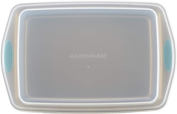 Rachael Ray Cucina Nonstick Baking Pan / Cake Pan With Lid and Grips, Rectangle - 9 Inch x 13 Inch