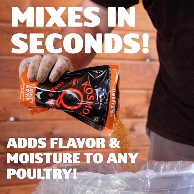 Kosmos Q Turkey Brine Soak, Brown Sugar & Worcestershire Spice Mix for Whole, Smoked, Oven Roasted