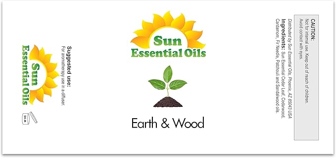 Sun Essential Oils Earth & Wood Essential Oil Blend ??Huge 4 oz Aromatherapy Bottle Bul for Diffuser