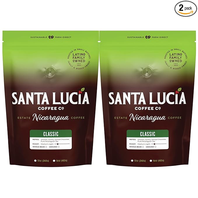 Santa Lucia Coffee - Grand Reserve Classic Medium Roast Nicaraguan Coffee - Medium Roast - 91 Point