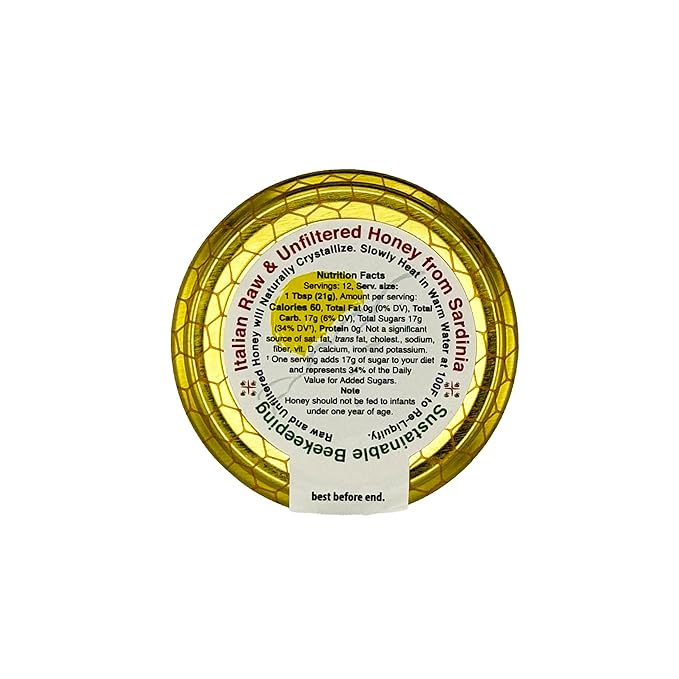 Orange Blossom Organic Raw Honey from Orange Tree Flowers, Sweet and Aromatic Honey from Sardinia