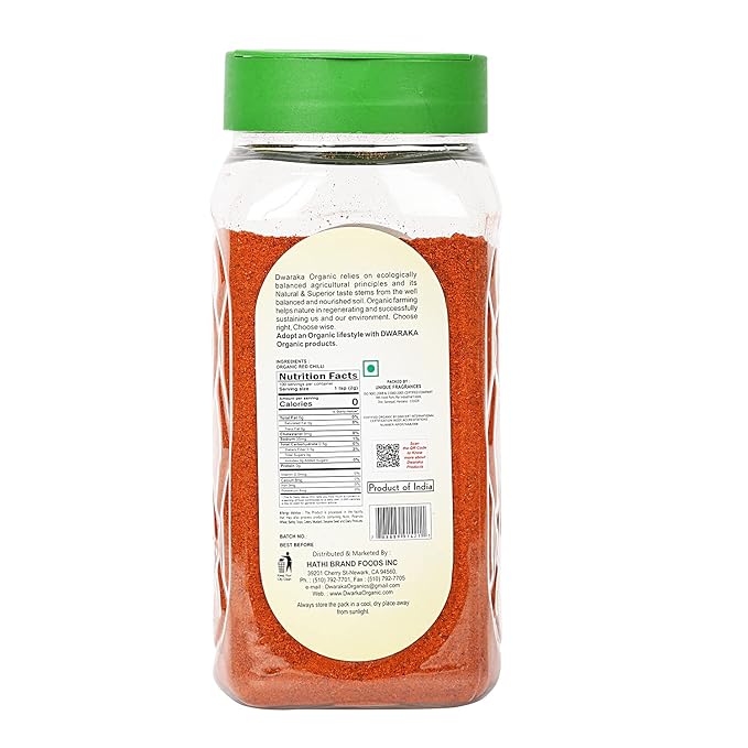 Dwaraka Organic - Chili Powder, 7oz, Healthy, Organic, Non GMO, All Natural