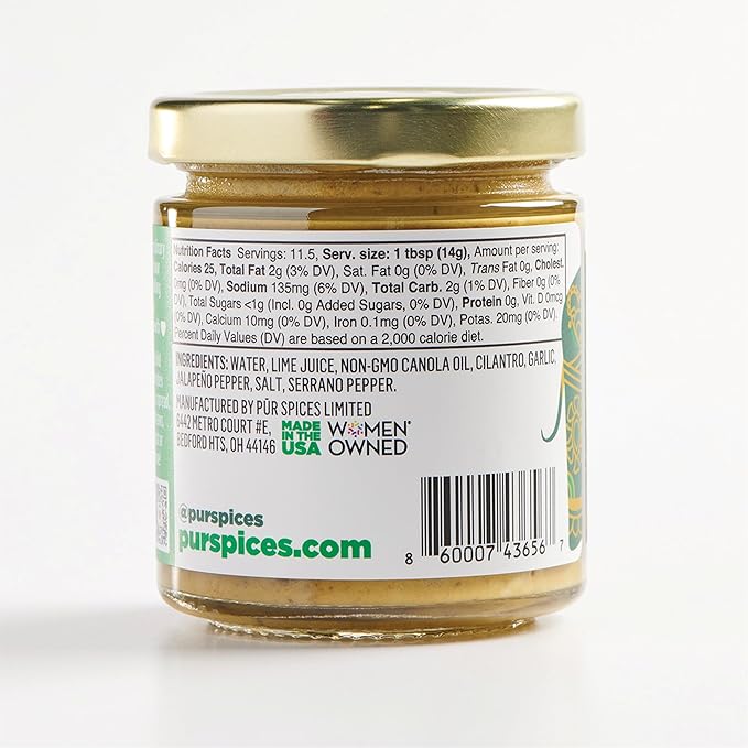 PUR Spices Cilantro Blaze I Hot Sauce & Tangy Cilantro Chutney I Fresh Cilantro, Garlic, Lime and