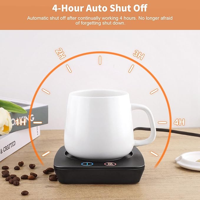 VOBAGA Mug Warmer& Coffee Mug Warmer for Office Desk Use, Candle Warmer with Three Temperature