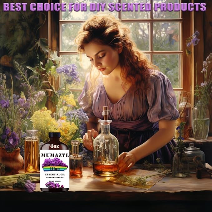 Lilac Essential Oil, Lilac Oil 4 Fl Oz 120ML for Diffuser Humidifier Yoga Cleaning DIY Candle Soap