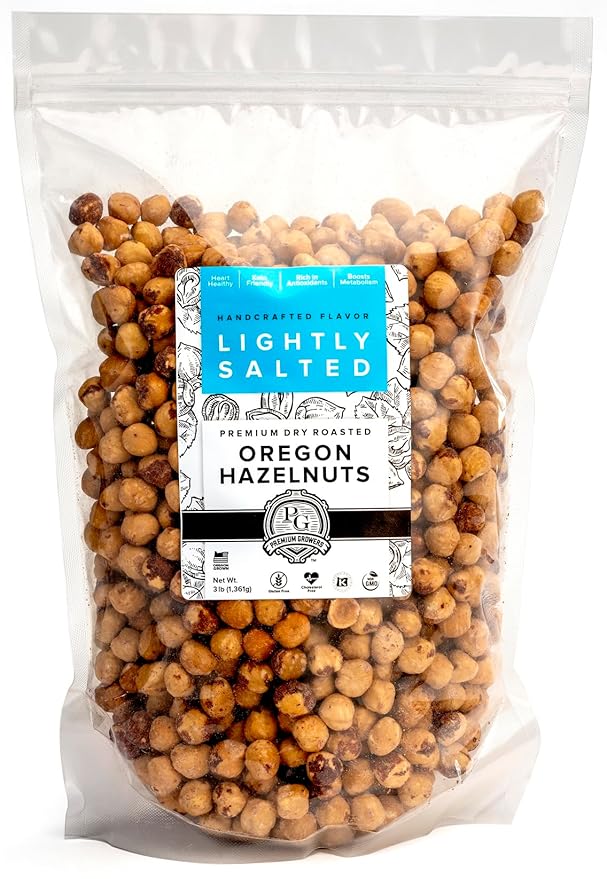 Oregon Farm To Table - Hazelnuts from Premium Growers - Dry Roasted - Lightly Salted ??Kosher