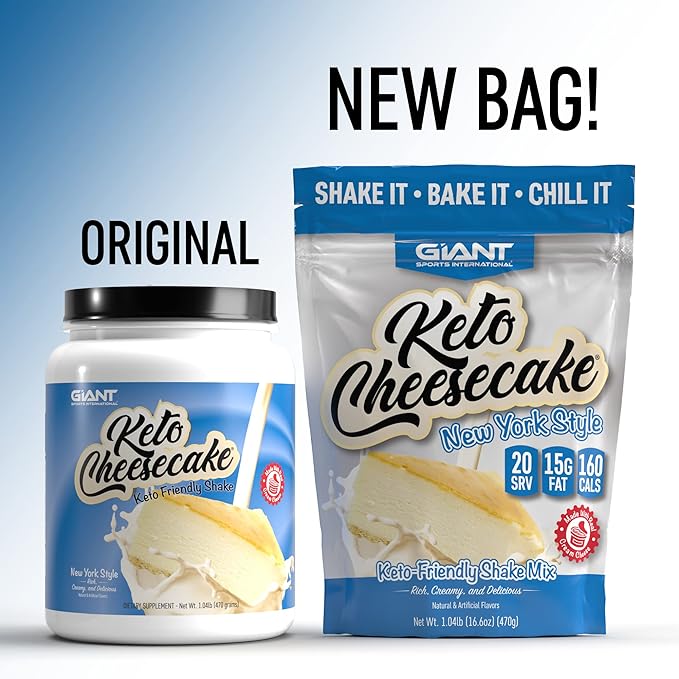 Giant Sports Keto Cheesecake Shake Mix - Delicious Low Carb, Ketogenic Diet Gluten Free Powder Mix