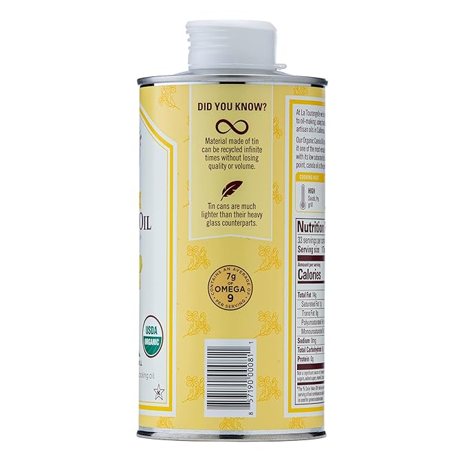 La Tourangelle, Organic Canola Oil, Expeller-Pressed Non-GMO Canola Seeds, Pesticide and Chemical