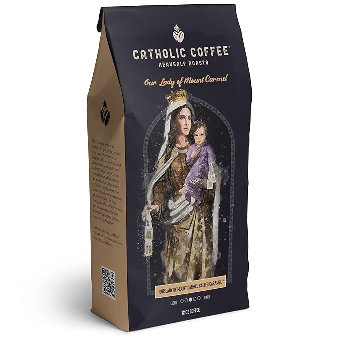 Catholic Coffee Our Lady of Mount Carmel | Medium Roast Ground Coffee ??Buttery Salted Caramel