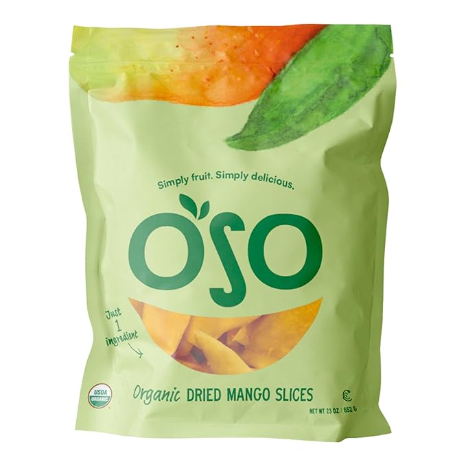Oso Snacks Organic Mango | No Sugar Added | No Preservatives | 100% Fruit | No GMO | Simply Fruit.
