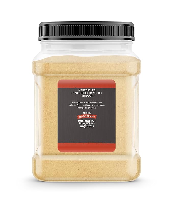 Birch & Meadow Malt Vinegar Powder, Tangy & Sweet Flavor, Dissolves Easily (1.3 Pound)