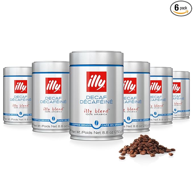 illy Whole Bean Coffee - Perfectly Roasted ??Classico Decaf Roast - with Notes of Caramel, Toasted