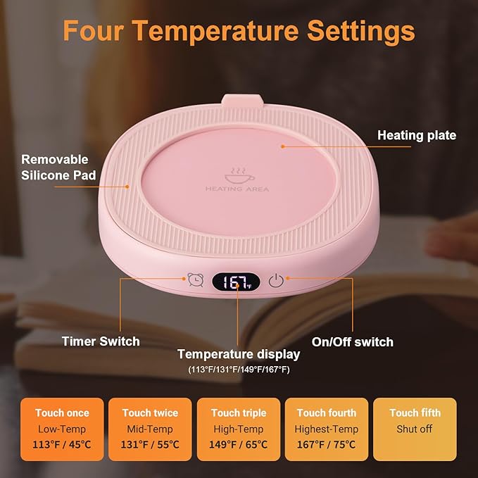 Coffee Mug Warmer & Best MOM Ever Mug Set, Electric Cup Warmer for Desk Office Home, Beverage