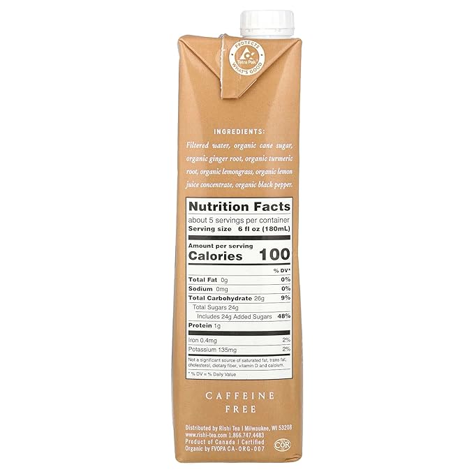 Rishi Tea Turmeric Ginger Chai Concentrate Beverage | Immune Support, USDA Certified Organic