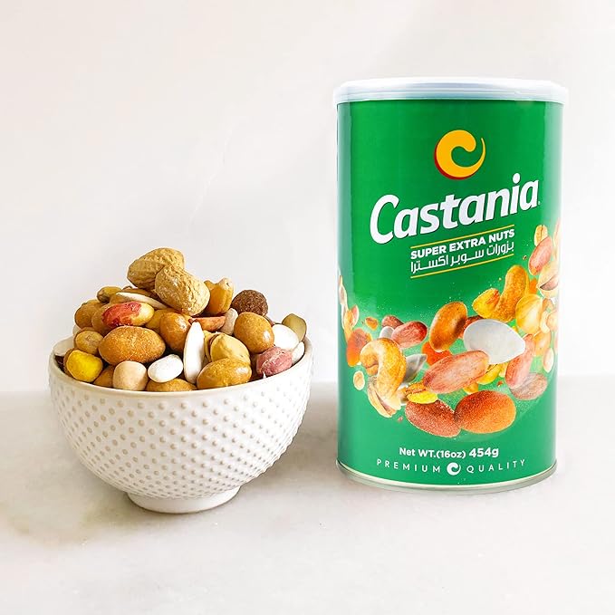 Castania BBQ Lebanese Mixed Nuts, Super Extra Mix with Pistachios, Almonds, Cashews, Hazelnuts