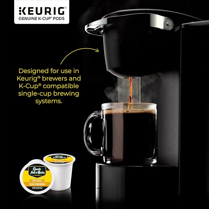 Chock full o’Nuts Soho Morning Keurig K-Cup Pods for Keurig Brewers – Premium Arabica, Mild Roast