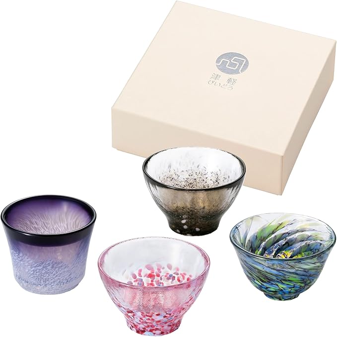 Japanese sake glass set Handcrafted Mini Glass Set Elegant Japanese Sake Cups Perfect for Any