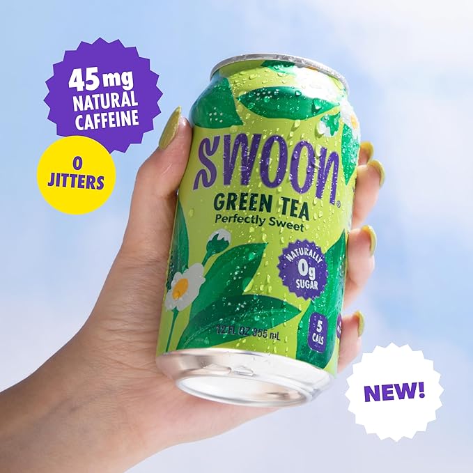 Swoon Perfectly Sweet Green Tea | Zero Sugar, Lightly Caffeinated & Refreshing | Keto, Paleo