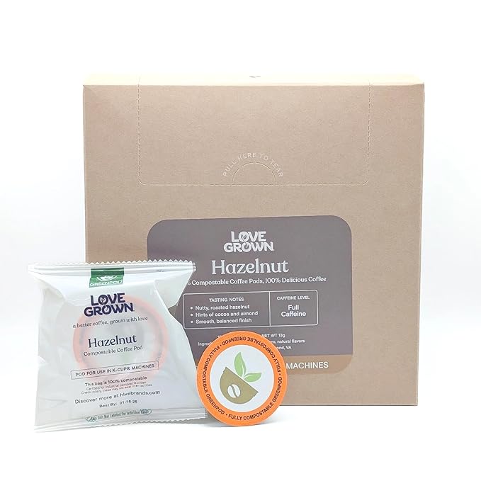 Love Grown Compostable Coffee Pods - Compatible with Single-Serve Brewing Machines - 100% Arabica