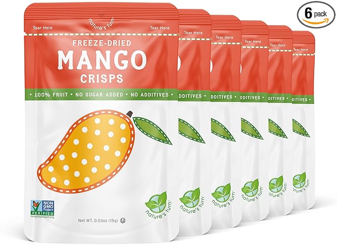 Nature’s Turn Freeze-Dried Mango Crisps – Healthy, Gluten-Free, Crispy & Delicious, Plant-Based