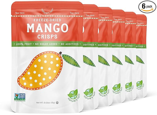 Nature’s Turn Freeze-Dried Mango Crisps – Healthy, Gluten-Free, Crispy & Delicious, Plant-Based