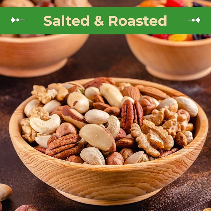 Sincerely Nuts Roasted & Salted Mixed Nuts | Almonds, Cashews, Pecans, Brazil Nuts and Hazelnuts |
