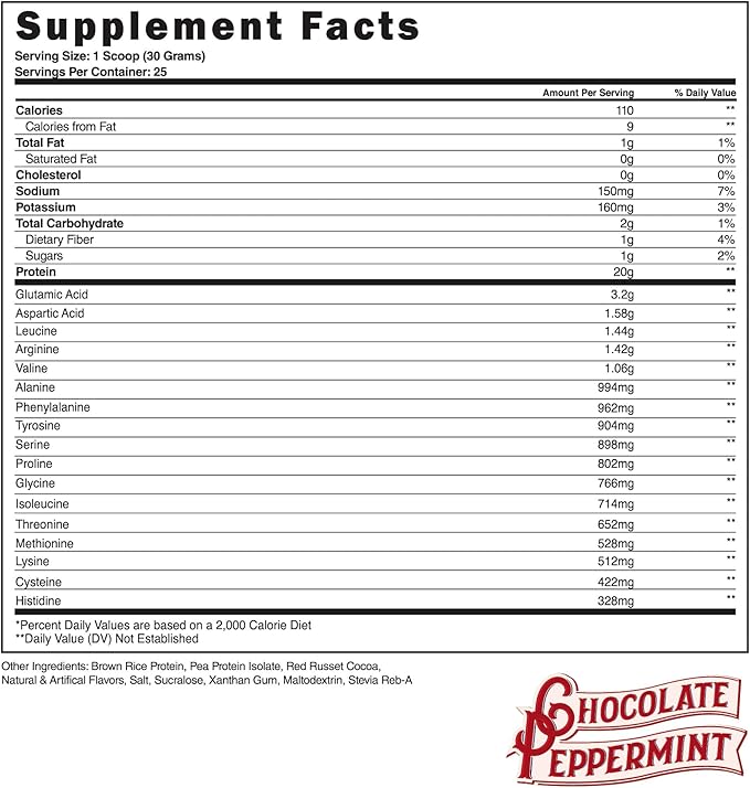 Steel Supplements Veg-PRO | Vegan Protein Powder, Chocolate Peppermint | 25 Servings (1.65lbs) |