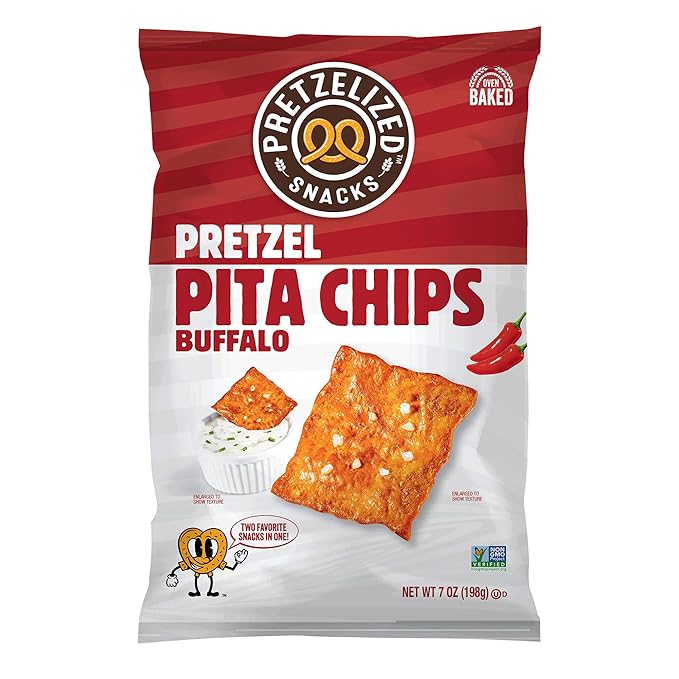 Pretzelized Pretzel Pita 12 Pack Variety - Sea Salt, Everything, Buffalo Pretzelized Snacks Pita