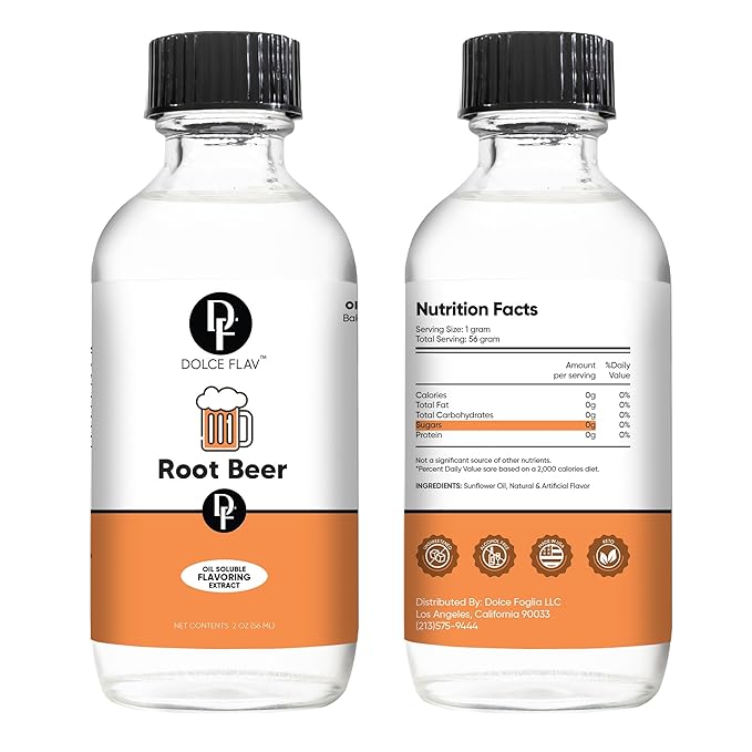 Dolce Flav Root Beer Extract ??2 Ounce Oil-Soluble Kosher, Sugar-Free, Concentrated Classic Root
