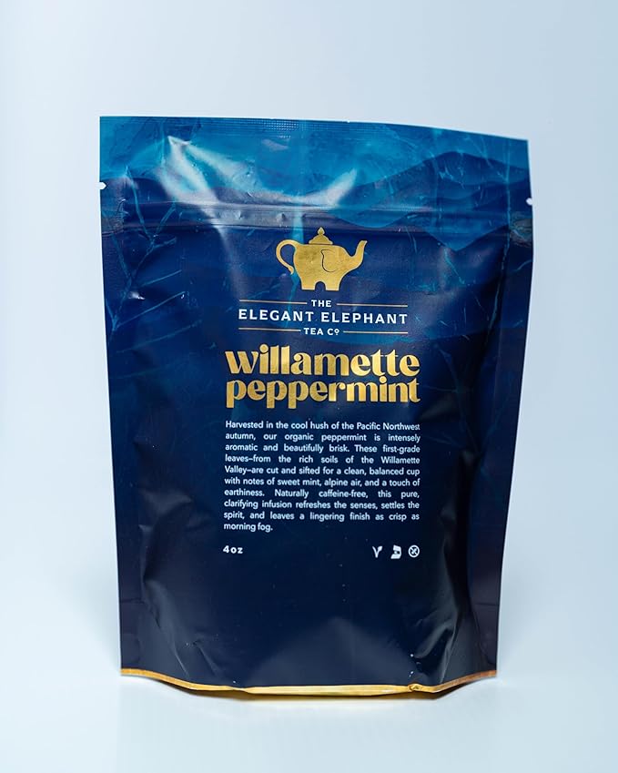 Willamette Peppermint Tea, Organic Loose Leaf Mint Herbal Tea – Soothing, Caffeine-Free