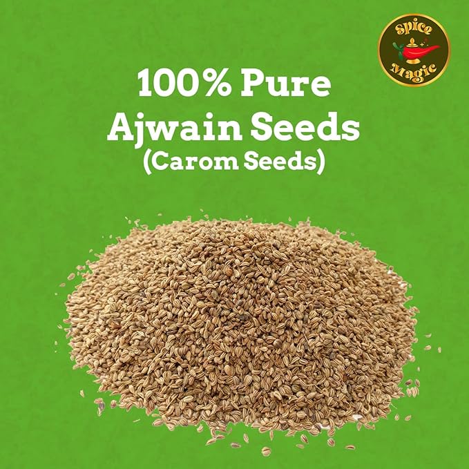 Spice Magic Ajwain Seeds I Carom Seeds I Bishops Weed ~ 100% Pure, Aromatic & Natural I Non-GMO I