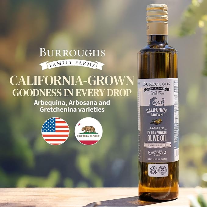 Burroughs Family Farms Premium Organic Extra Virgin Olive Oil ??Cold-Pressed California EVOO