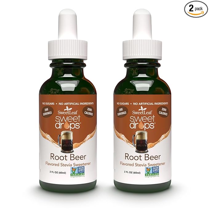 SweetLeaf Stevia Liquid Sweet Drops - Liquid Stevia Sweetener, Sugar-Free Root Beer Soda Syrup