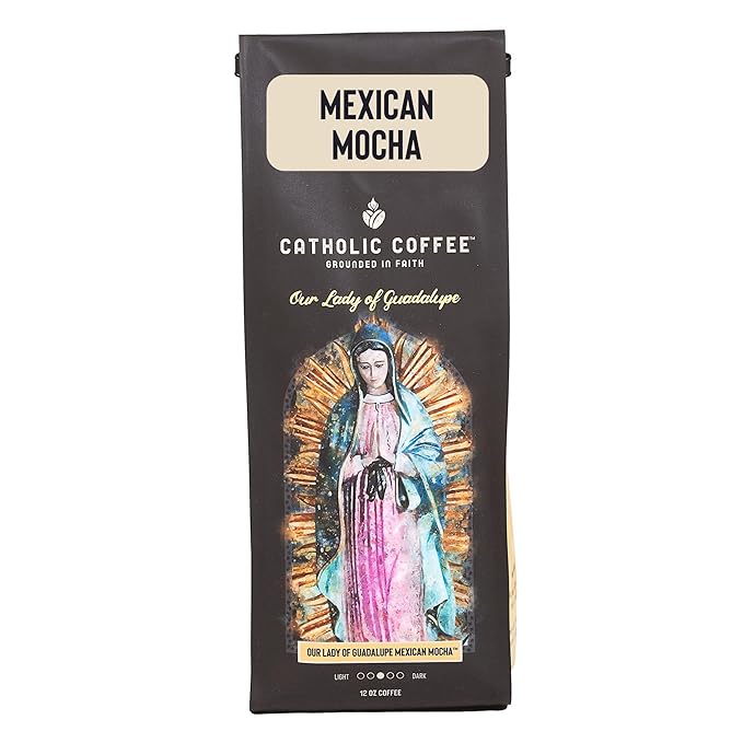 Catholic Coffee Our Lady of Guadalupe | Mexican Mocha Medium Roast Ground Coffee ??Chocolate &