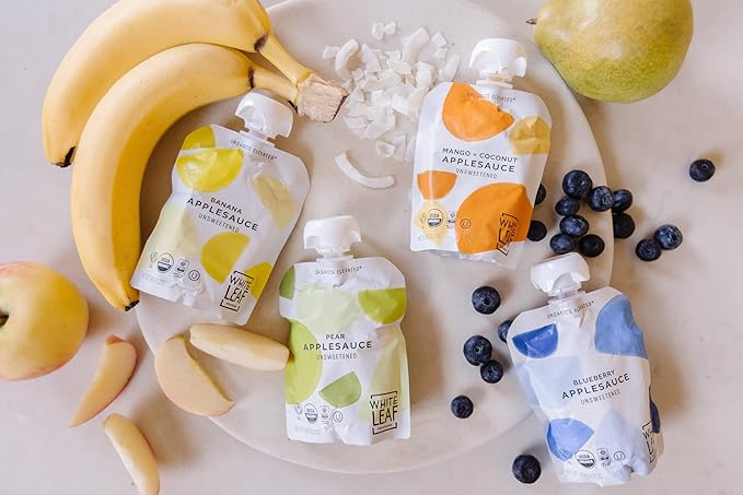 White Leaf Provisions Organic Mango & Coconut Applesauce ??Regeneratively Farmed, No Added Sugar