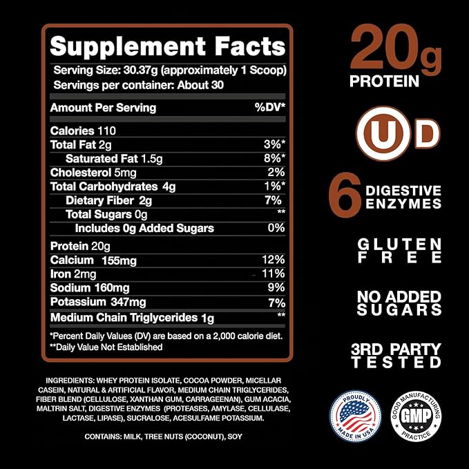 Devotion Nutrition Protein Powder Brownie Batter ??20g Whey Isolate & Casein Protein Blend ??No