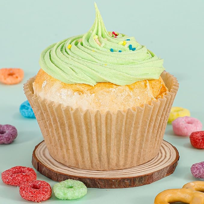 Caperci Standard Cupcake Muffin Liners for Baking 300 Pcs - Odorless Greaseproof Paper Muffin