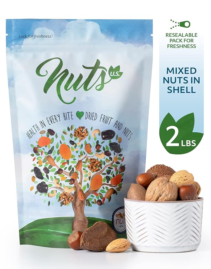 NUTS U.S. ??Mixed Nuts In Shell (Almonds, Walnuts, Hazelnuts, Pecans, Brazil Nuts) | No Added