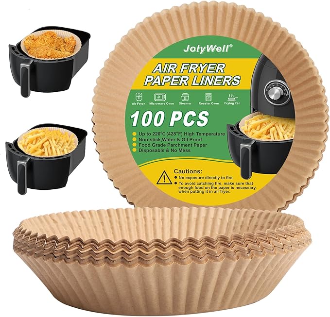 Air Fryer Paper Liner, Unbleached & Biodegradable Material, Disposable Non-stick Parchment Paper