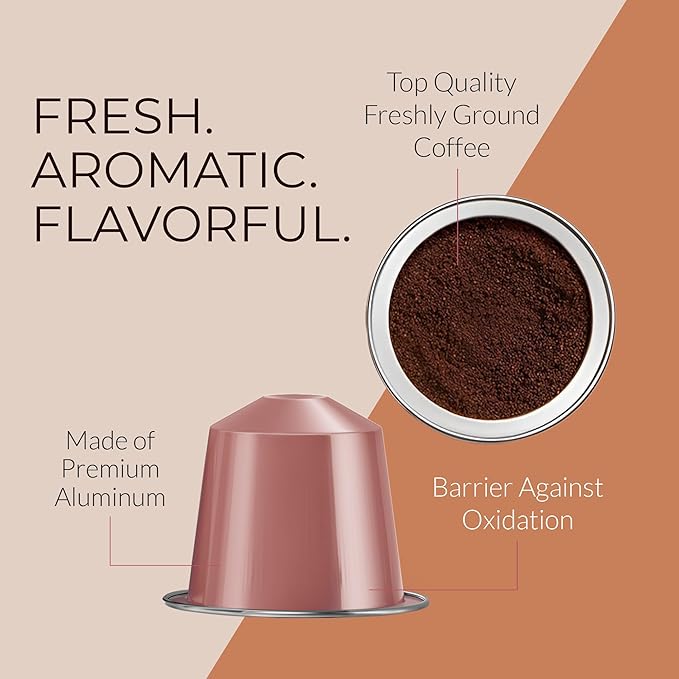 Camilla’s Heritage - Intensity 8 Chocolate Flavored Espresso Coffee, Gourmet Espresso Cups, 60