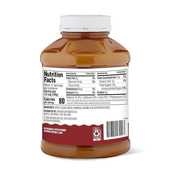Amazon Grocery, Cinnamon Apple Sauce, 48 Oz (Previously Happy Belly, Packaging May Vary)