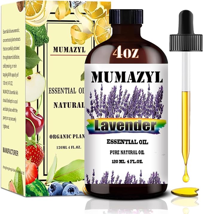 Lavender Essential Oil, Lavender Oil 4 Fl Oz 120ML for Diffuser Humidifier Yoga Cleaning DIY Candle