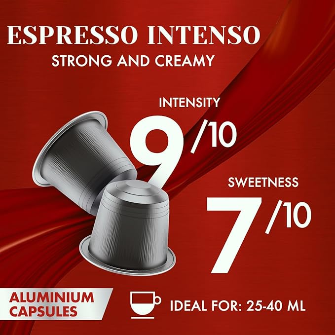 Caffe Borbone Aluminum Coffee Pods Compatible with Nespresso Original Machines, Espresso Intenso