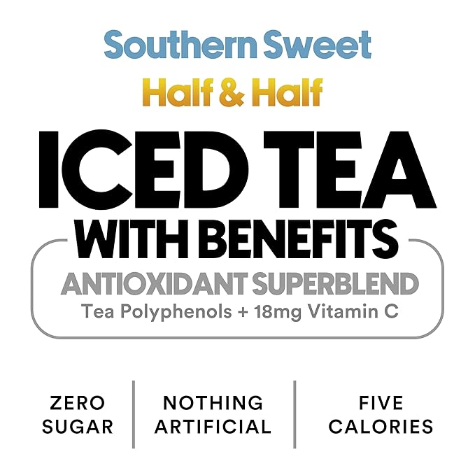 Ryl Iced Tea Front Porch Variety Pack, Sweet Tea and Half N' Half – Antioxidant Superblend, No